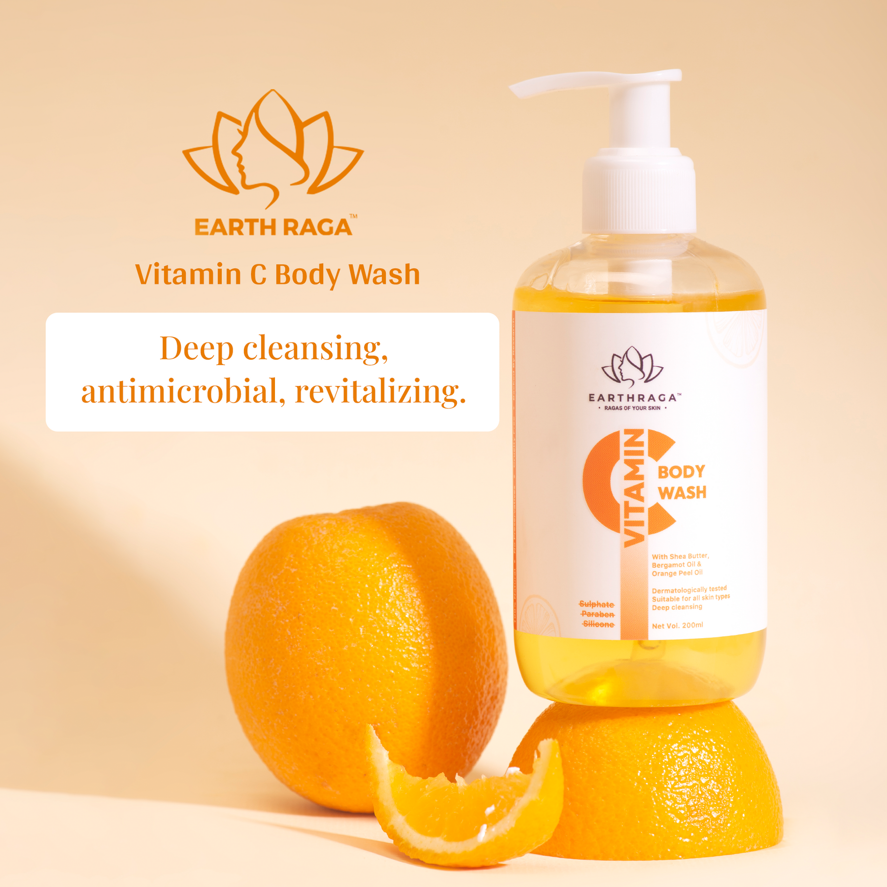 Vitamin C Body Wash | Clears Clogged Pores Effectively | Makes Skin Tight & Firm | Promotes Even Skin-Tone | 200ml
