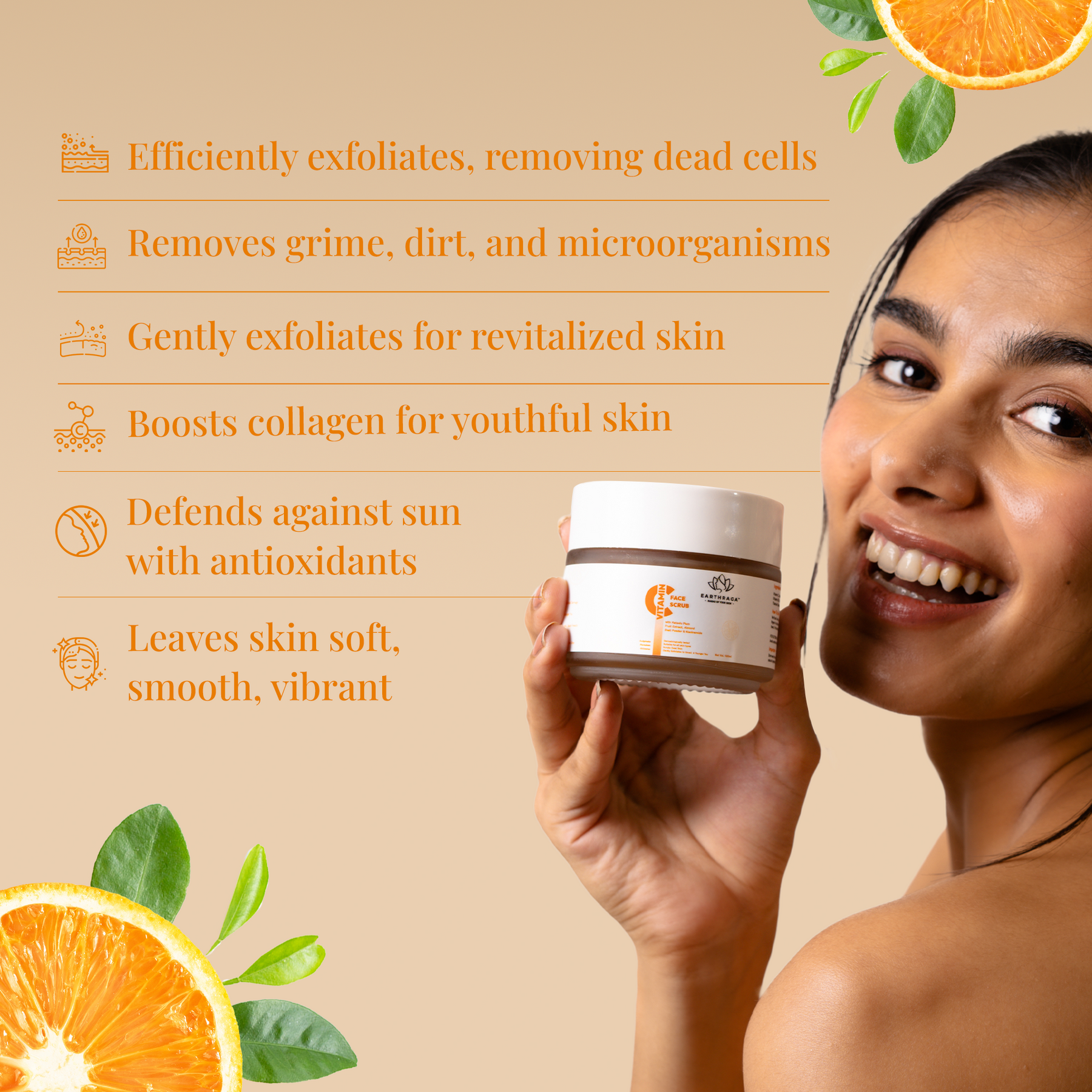 Vitamin C Face Scrub | Unclogs Pores | Reduces Hyperpigmentation | Brightens Skin Tone | 100ml