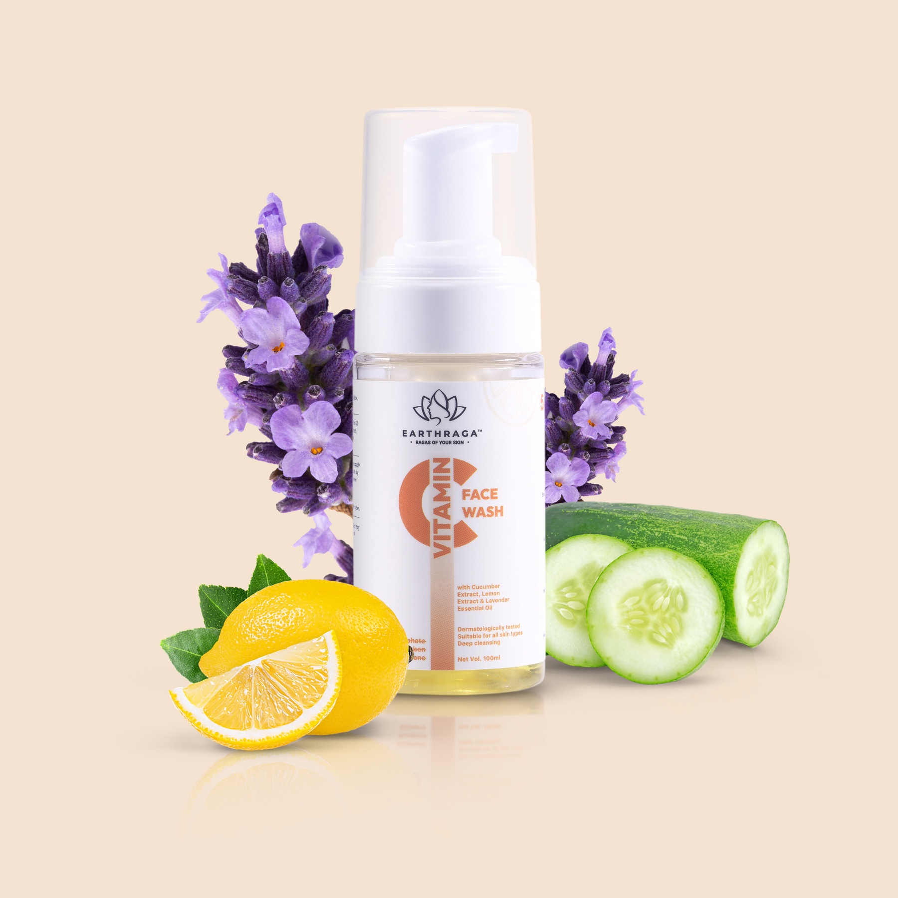 Vitamin C Foaming Face Wash | Excess Oil Control | Minimizes Skin Puffiness | Fades Dark Spots | 100ml