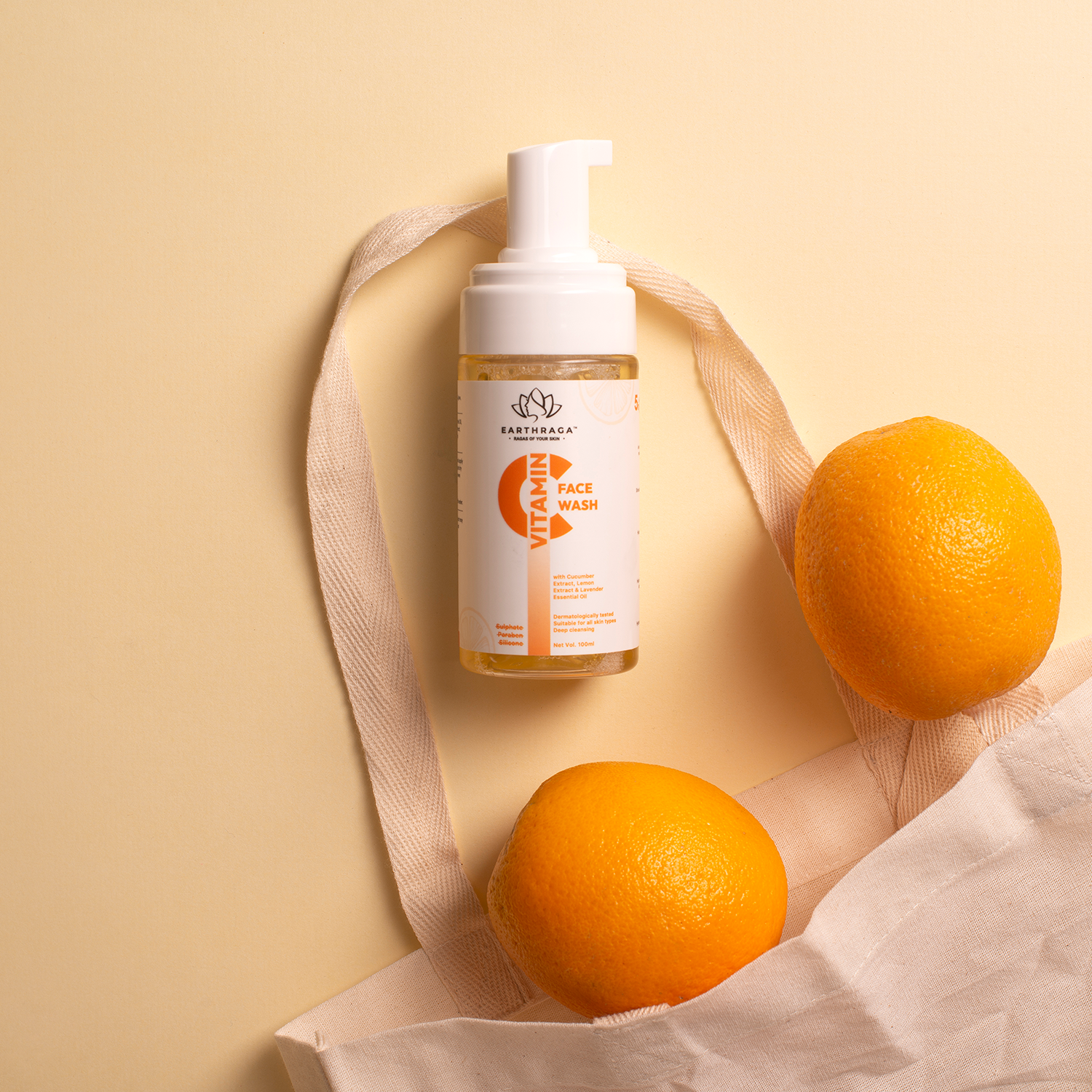 Vitamin C Foaming Face Wash | Excess Oil Control | Minimizes Skin Puffiness | Fades Dark Spots | 100ml