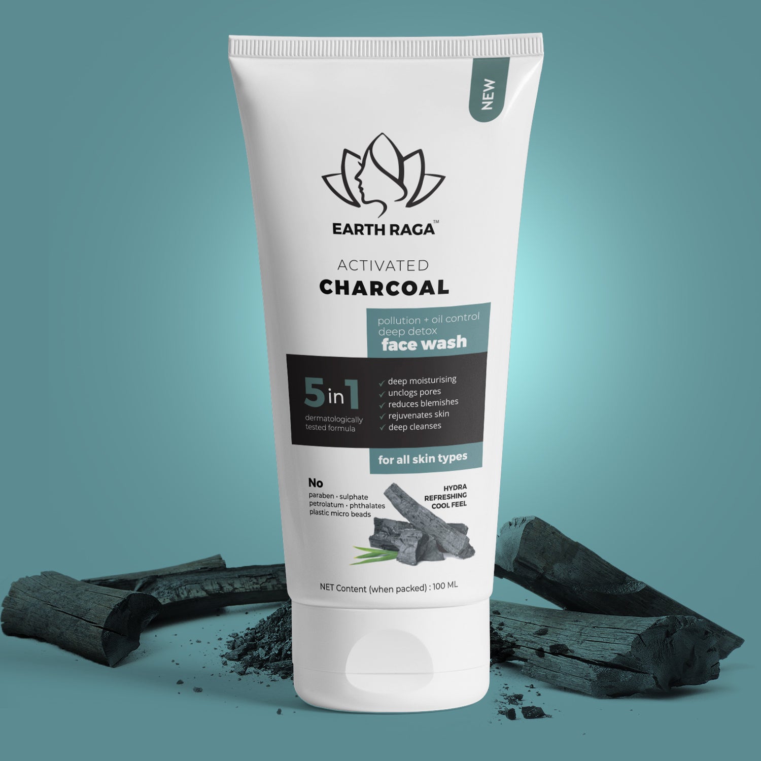 Activated Charcoal Facewash | Removes Impurities & Dead Skin Cells | Controls Excess Oil | 100ml