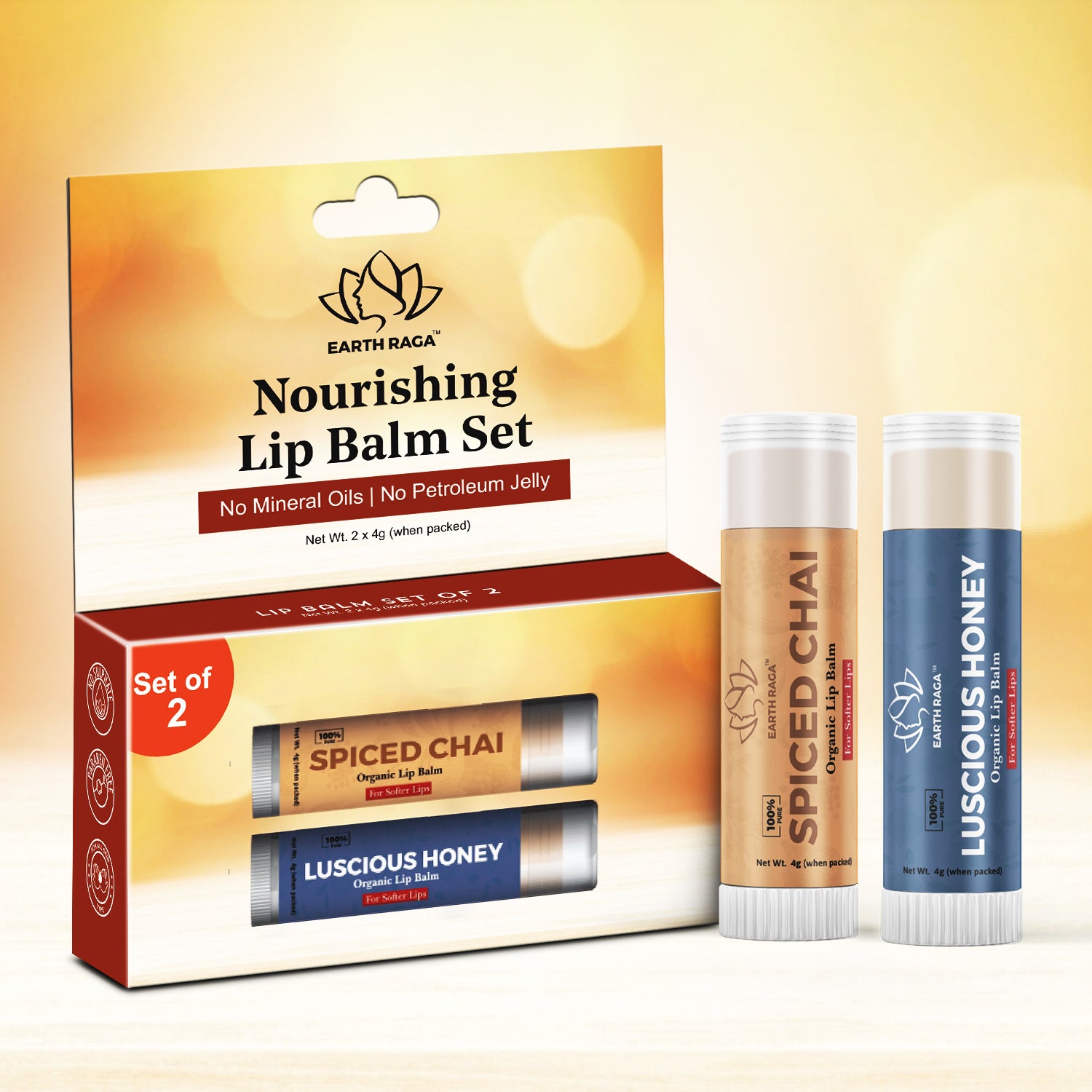 Holiday Kiss Lip Balm - Set of 2 4g x2 (8gms) | For Silky Healthy Lips | Complete Nourishment | Soft Supple and Glossy Lips
