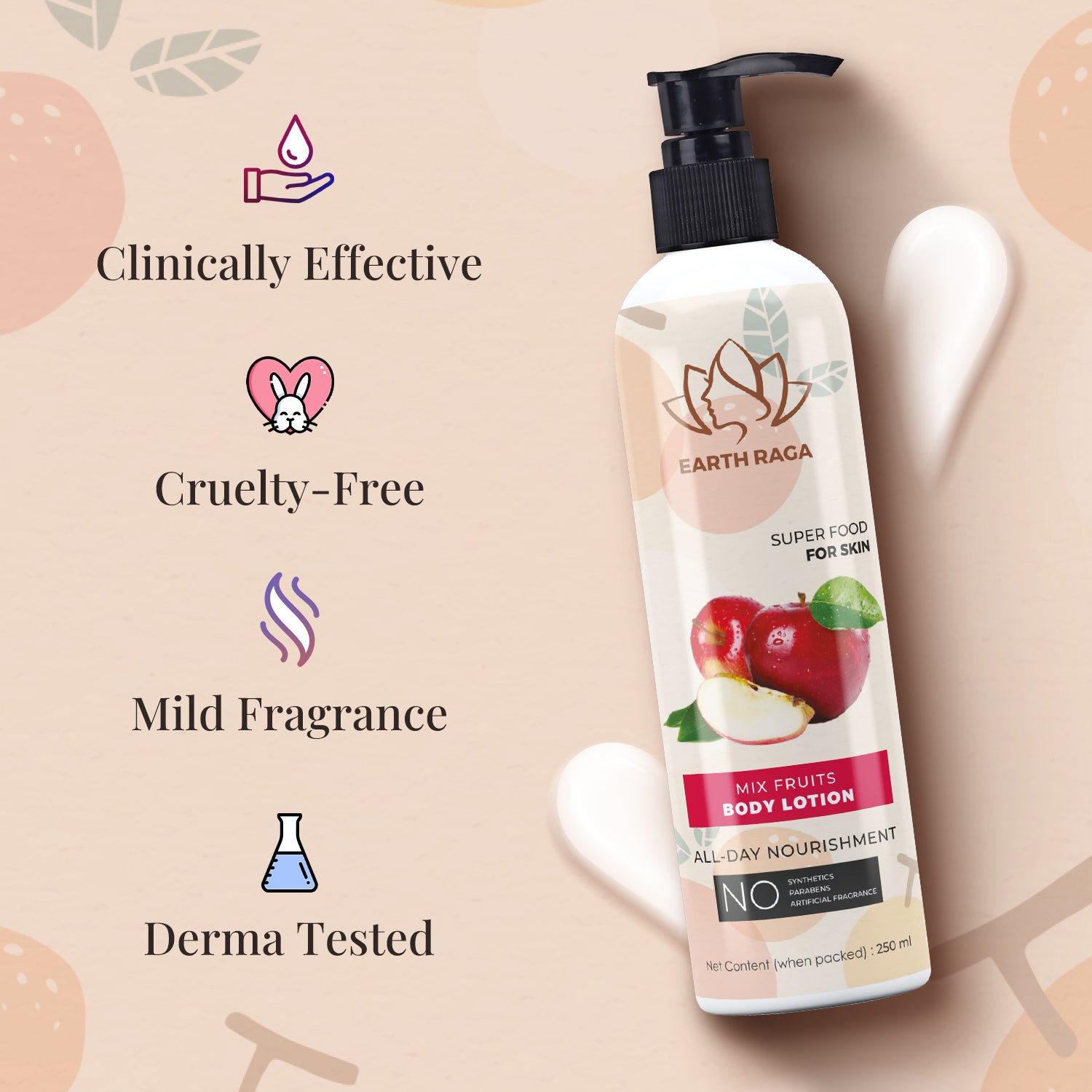 Mix Fruits Body Lotion | Deeply Nourishes & Rejuvenates Skin | Makes Skin Soft | Treats Hyperpigmentation | 250gms