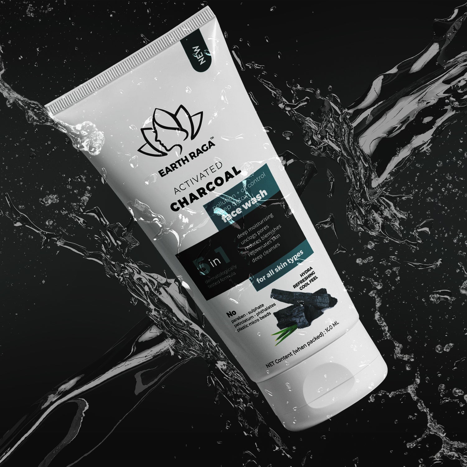 Activated Charcoal Facewash | Removes Impurities & Dead Skin Cells | Controls Excess Oil | 100ml