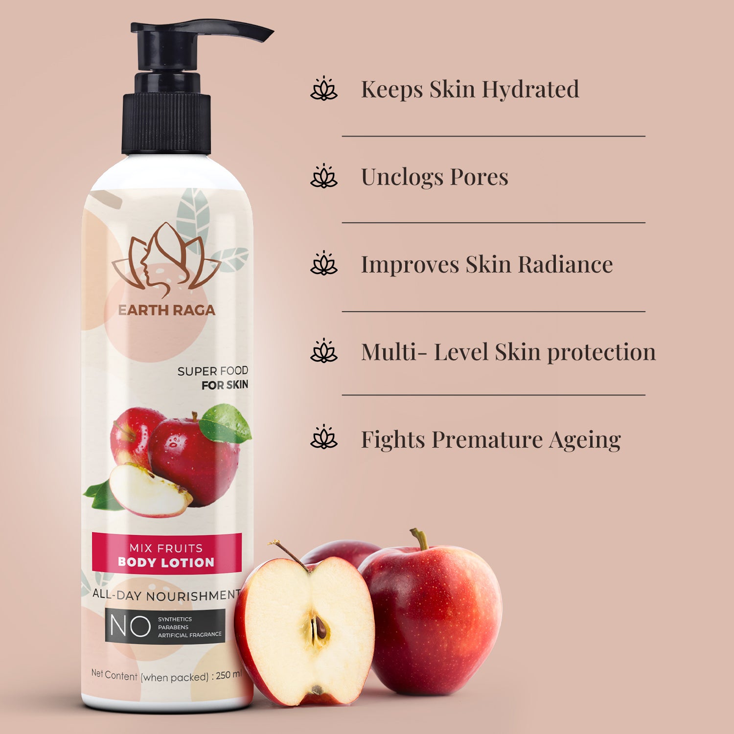 Mix Fruits Body Lotion | Deeply Nourishes & Rejuvenates Skin | Makes Skin Soft | Treats Hyperpigmentation | 250gms