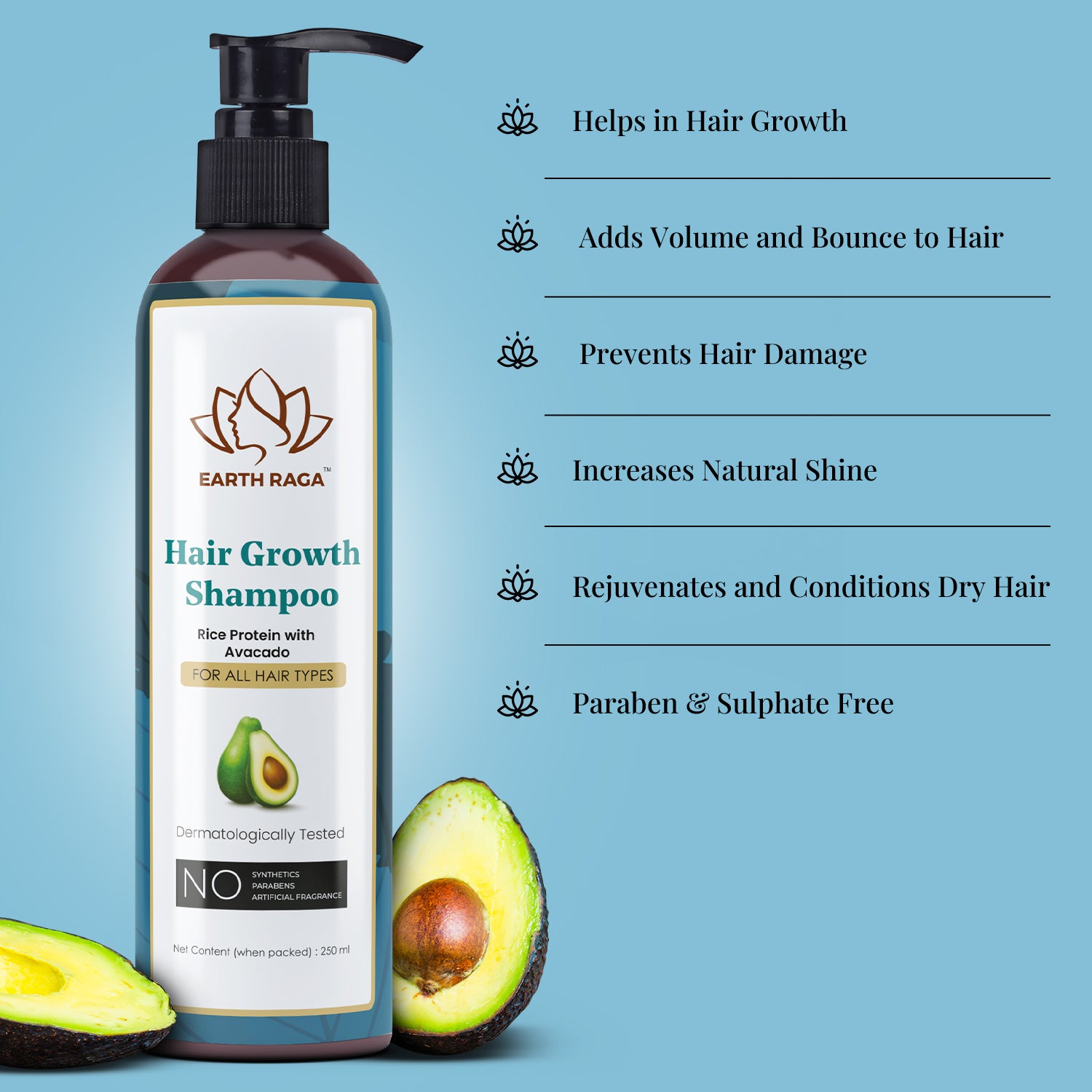 Hair Growth Shampoo | Promotes Hair Growth & Volume | Cleanse Scalp Deeply | Rich In Protein | 250ml