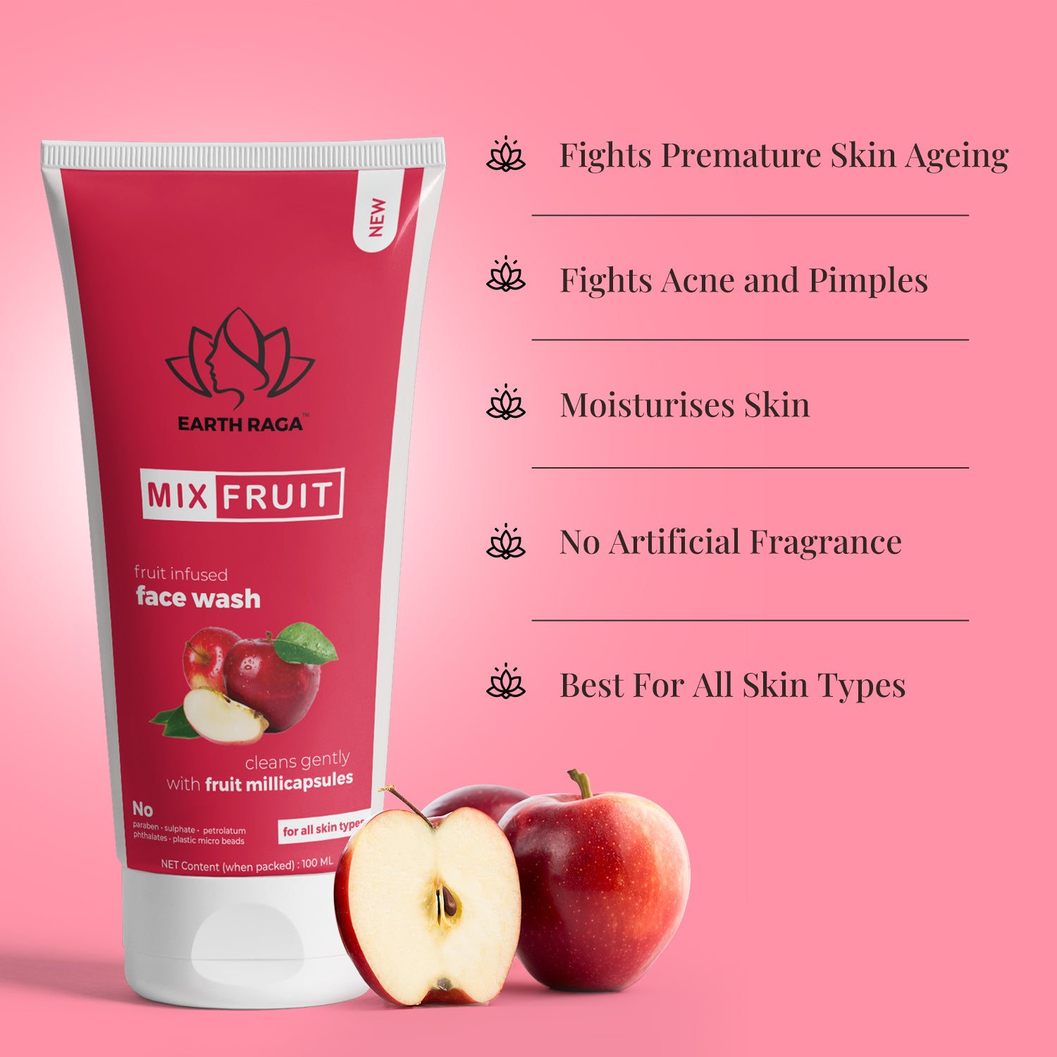 Mix Fruit Face Wash | Deep Nourishment & Hydration | Rich In Antioxidants | Fights Skin Ageing | 100ml