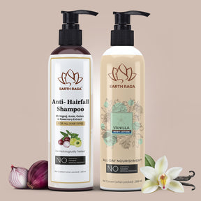 Anti Hairfall Shampoo and Vanilla Body Lotion Combo (250 ml +250 ml) - Ultimate Deal