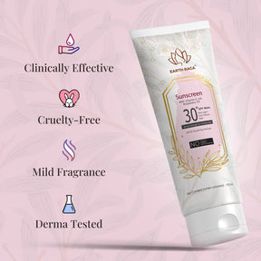 Vitamin E, Hyaluronic Acid (HA) & Raspberry Oil Sunscreen, Aloe Vera Neem Tea Tree Face Wash and Spiced Chai Organic Lip Balm - Super Saver Pack