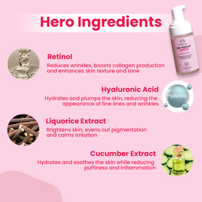 Earthraga HA + Retinol Foaming Face Wash  | 100ml X 2 + Bakuchiol Day Cream | 30 gm