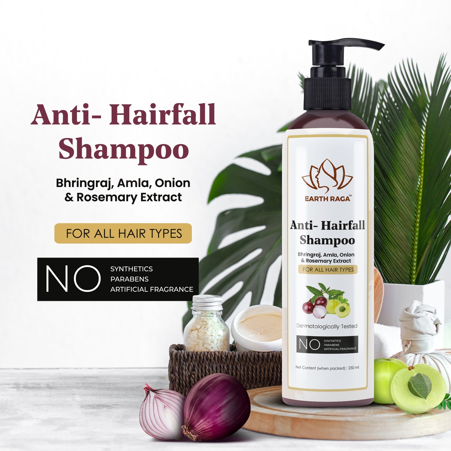 Anti-Hairfall Shampoo and Aloe Vera Neem Tea Tree Face Wash Combo