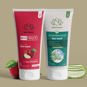 Mix Fruit Face Wash and Aloe Vera Neem Tea Tree Face Wash Combo