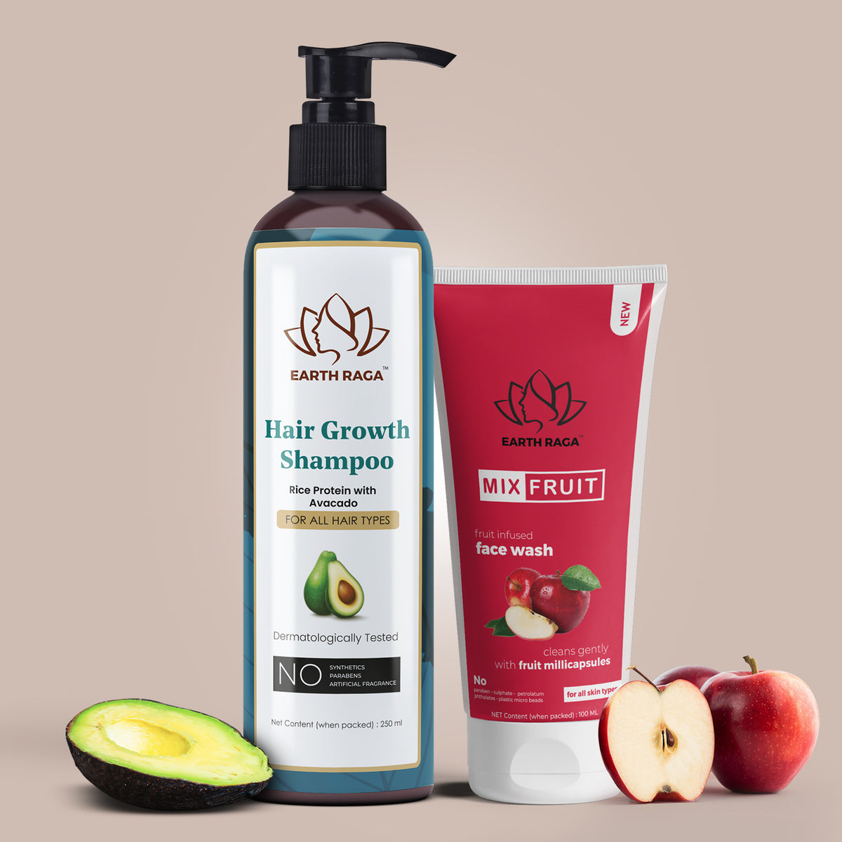 Hair Growth Shampoo and Mix Fruit Face Wash Combo