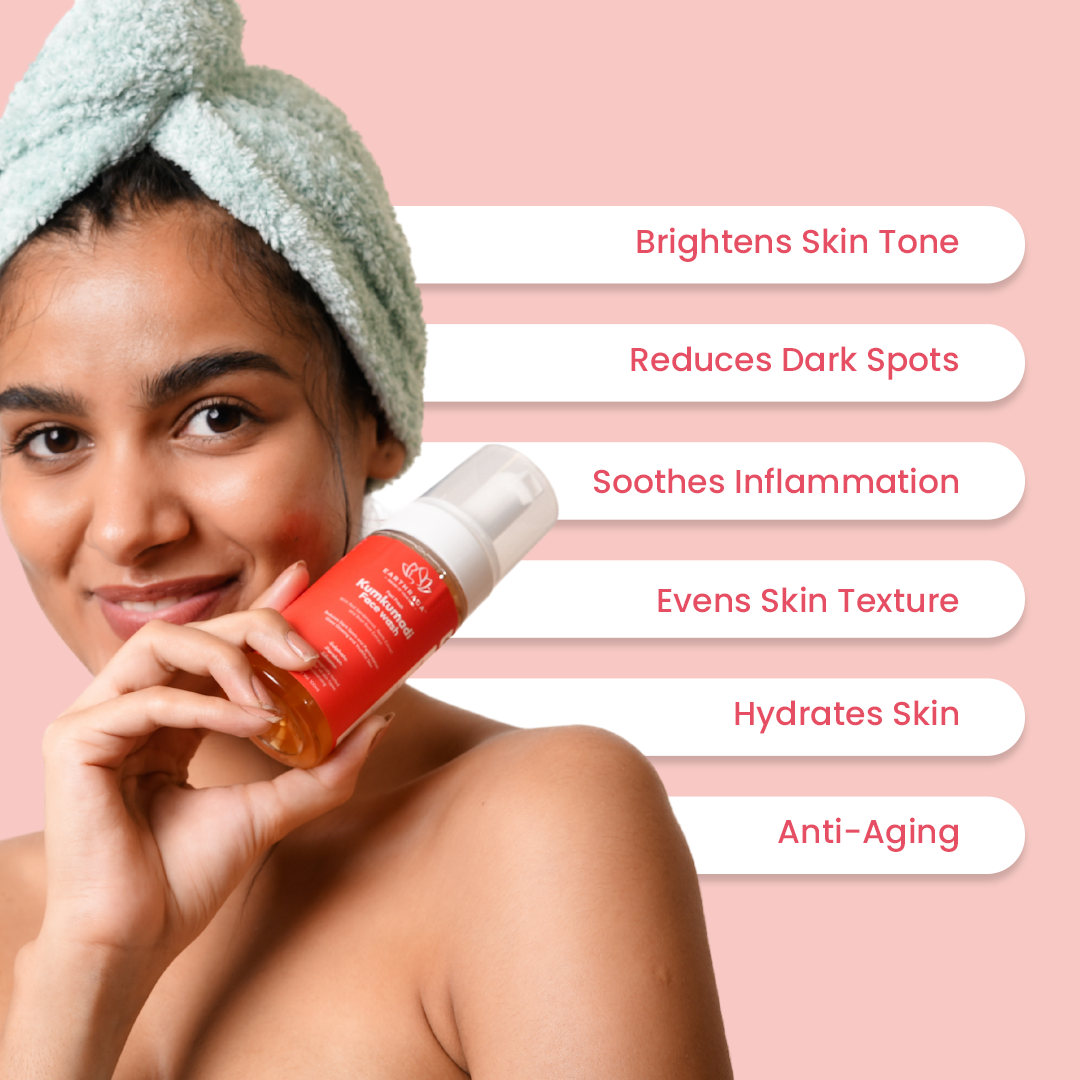 Kumkumadi Foaming Face Wash | 100ml X 2 + Bakuchiol Day Cream | 30 gm