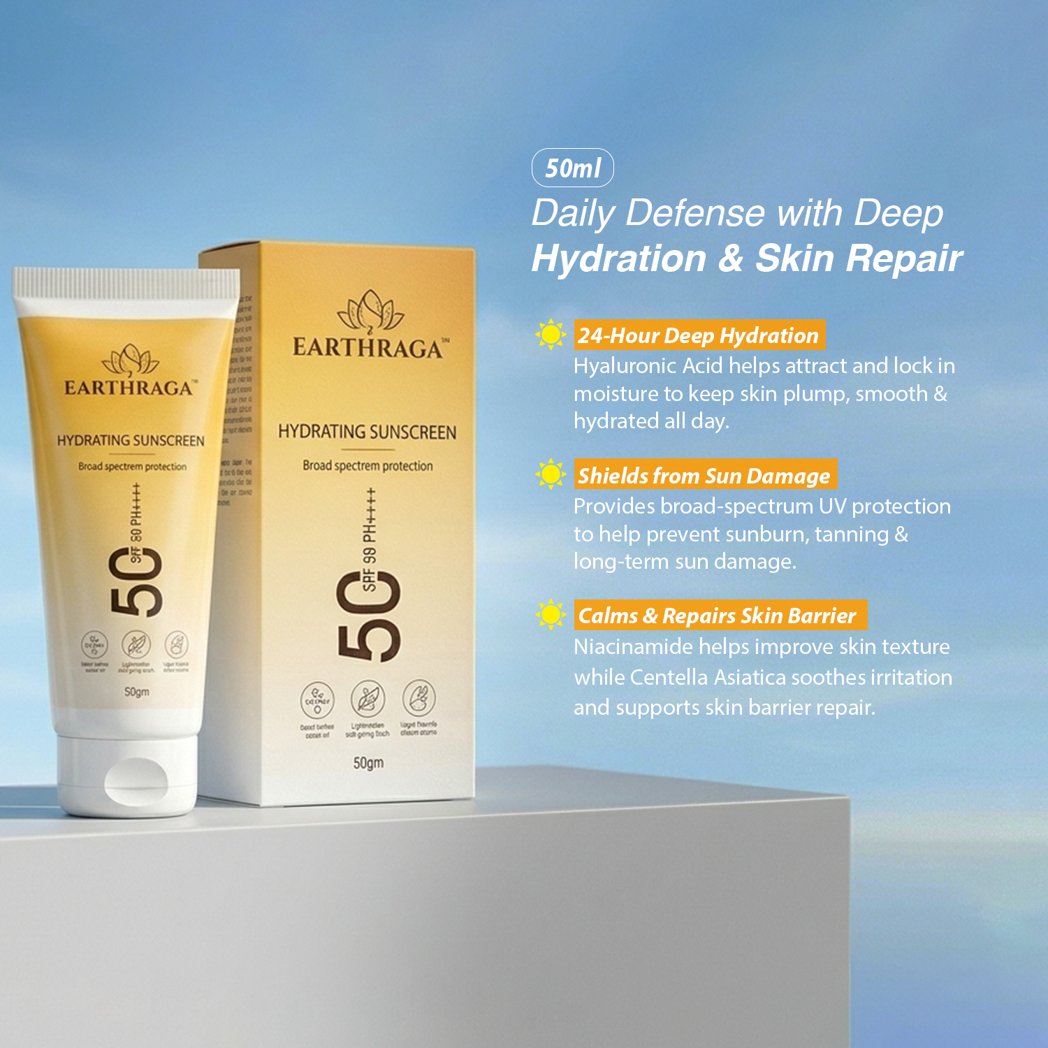 Hydrating 3 in 1 Sunscreen SPF 50 PA++++ | 50ml