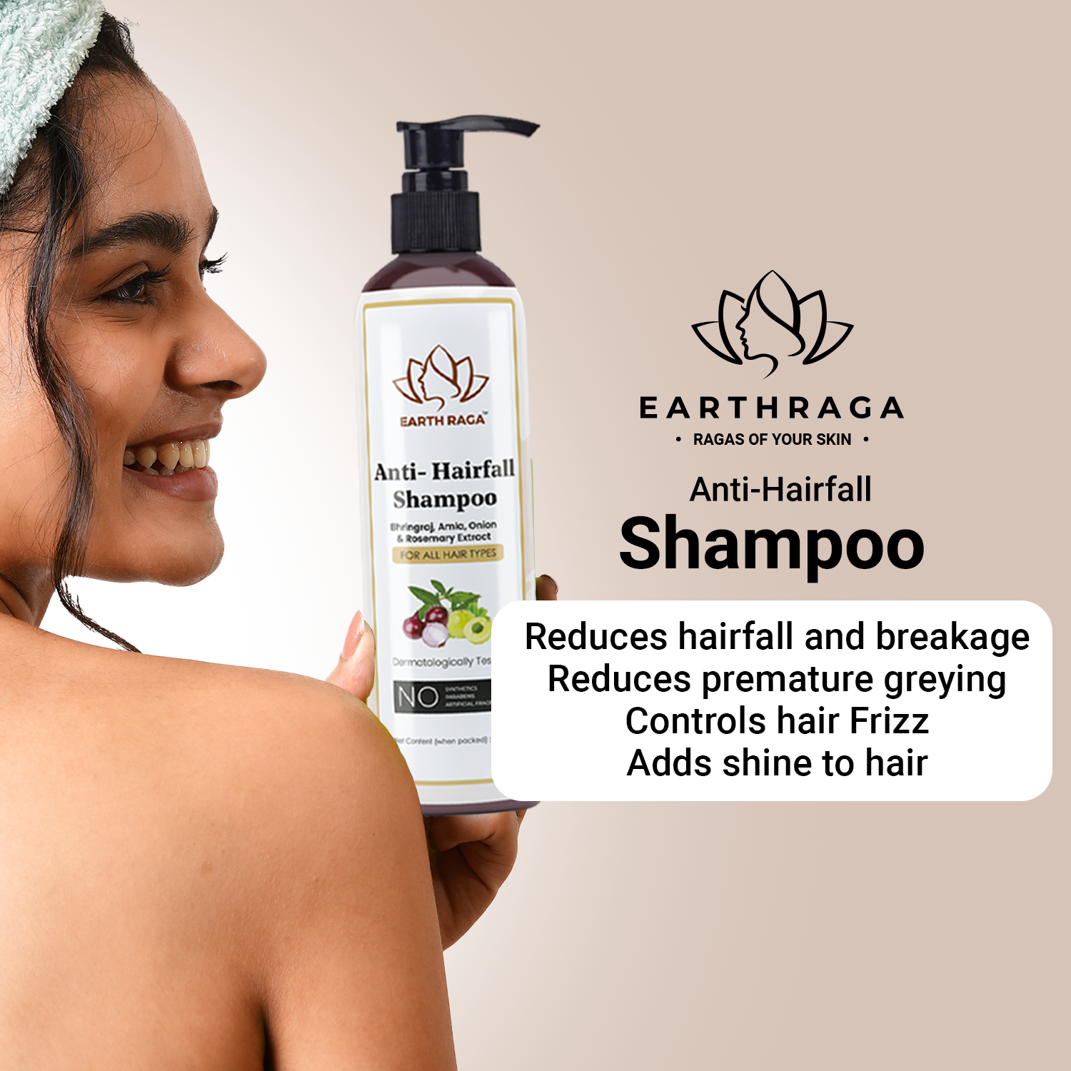 Natural AntiHair Fall Shampoo For Men & Women Online Earthraga
