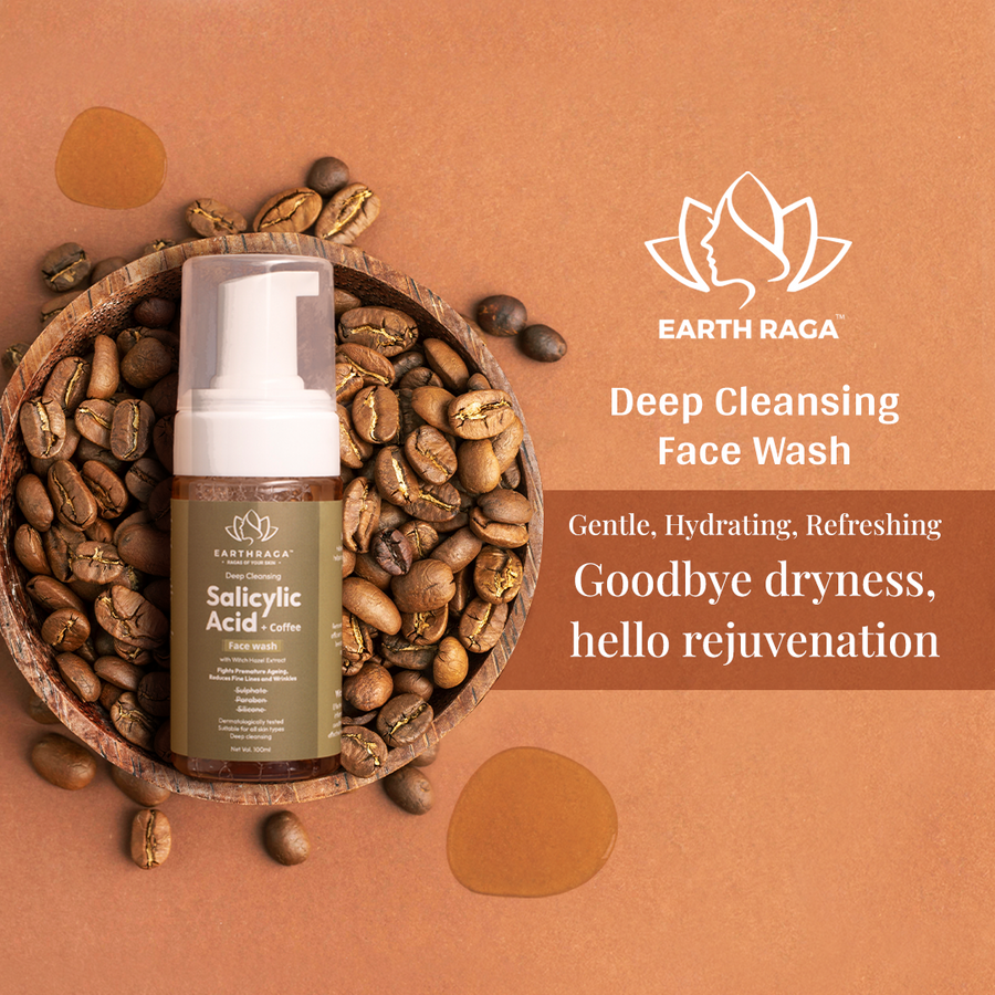 Salicylic Acid Face Wash Coffee Face Cleanser for Women Earthraga