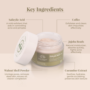 Deep Cleansing with Gentle Care Salicylic Acid + Coffee Face Scrub | Exfoliates Skin | Controls Acne & Pimples | 100ml