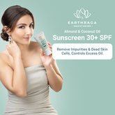 Almond & Coconut Oil Sunscreen |Repairs Sun Damage | Improves Skin Tone | Makes Skin Firm & Tight |30+ SPF Matte | 100gms