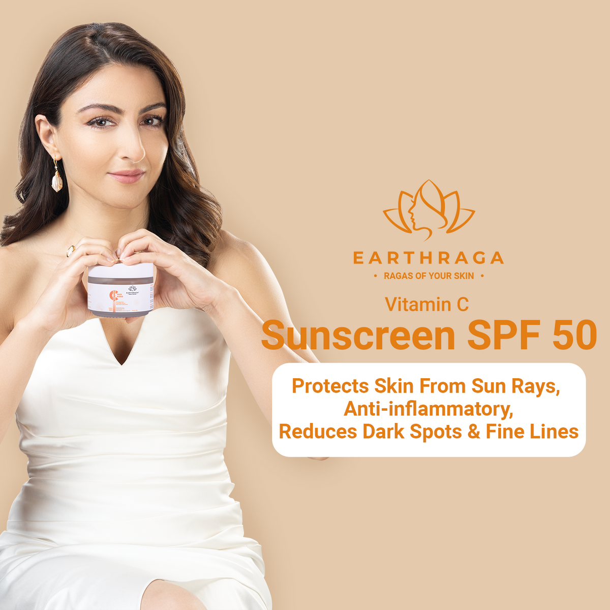 Earthraga Vitamin C Sunscreen SPF 50 Matte | 100gm