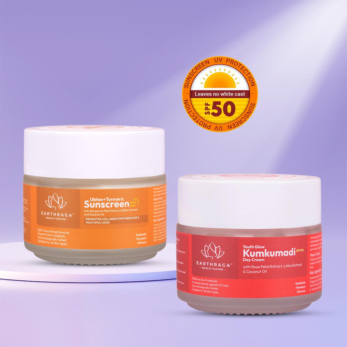 Ubtan-Turmeric | Kumkumadi | Sunscreen SPF 30/50  Pack of 2 X 100 gm