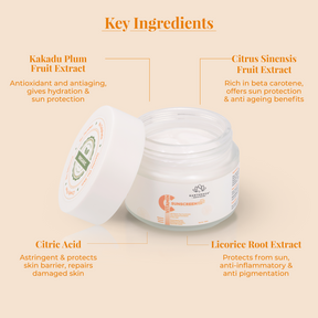 Vitamin C Sunscreen SPF 50 Matte | Protects Skin From Sun Rays | Anti-inflammatory | Reduces Dark Spots & Fine Lines | 100gm