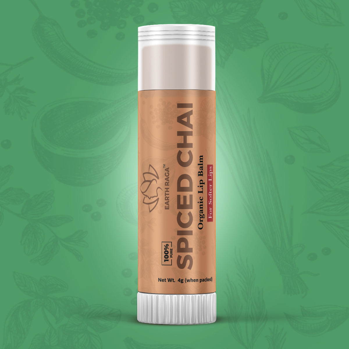 Spiced Chai Organic Lip Balm 4g | Locks Moisture In Lips | Soothes Chapped Lips | Heals Damaged Lips| Enriched With Antioxidants
