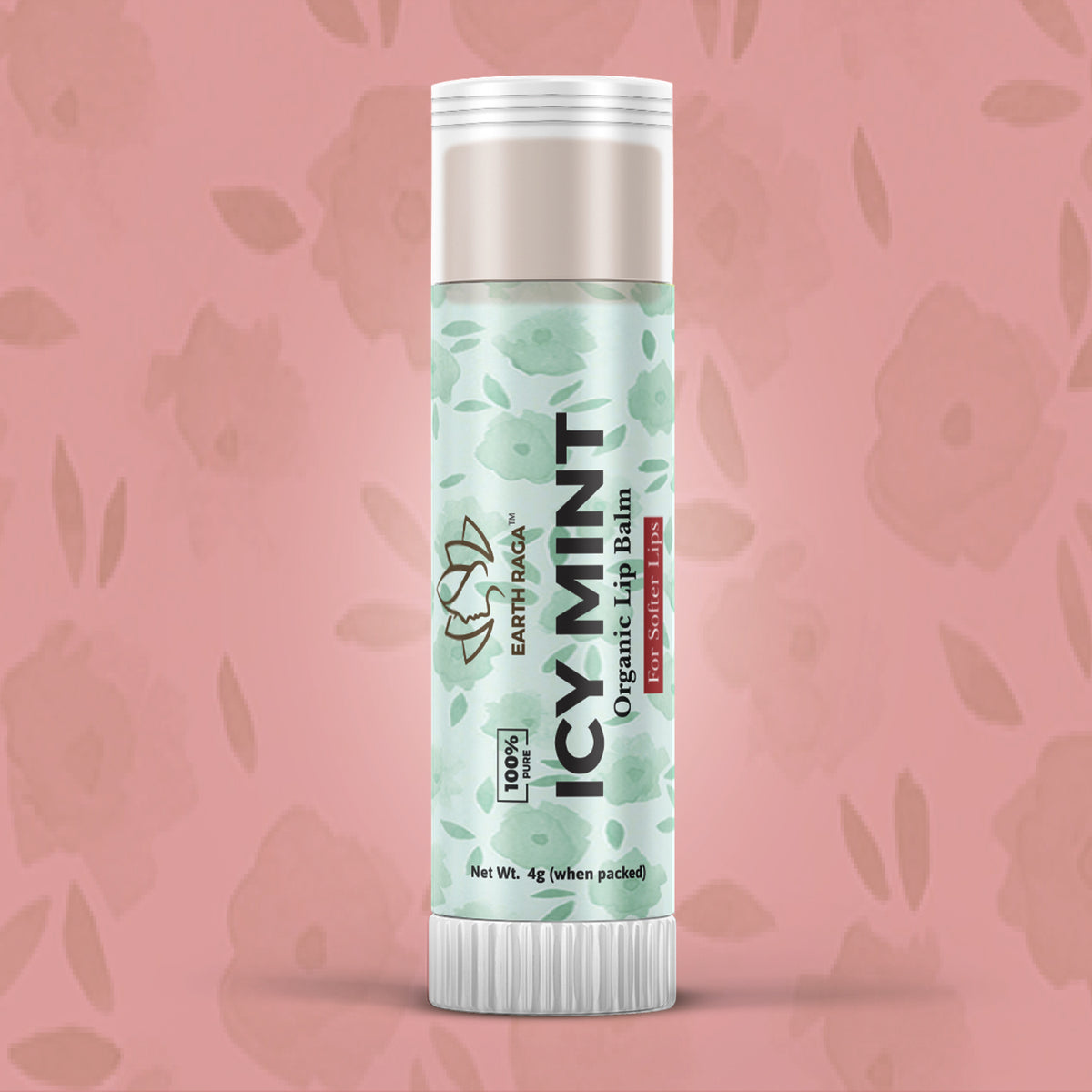 Icy Mint Organic Lip Balm 4g | Hydrates & Moisturize Dry Lips | Rich In Antioxidants & Vitamins | Makes Lips Pink