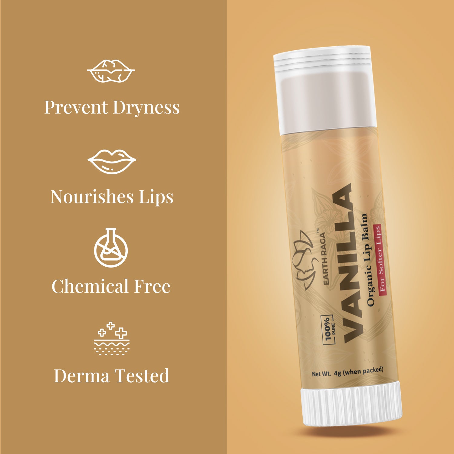 Vanilla Organic Lip Balm 4g