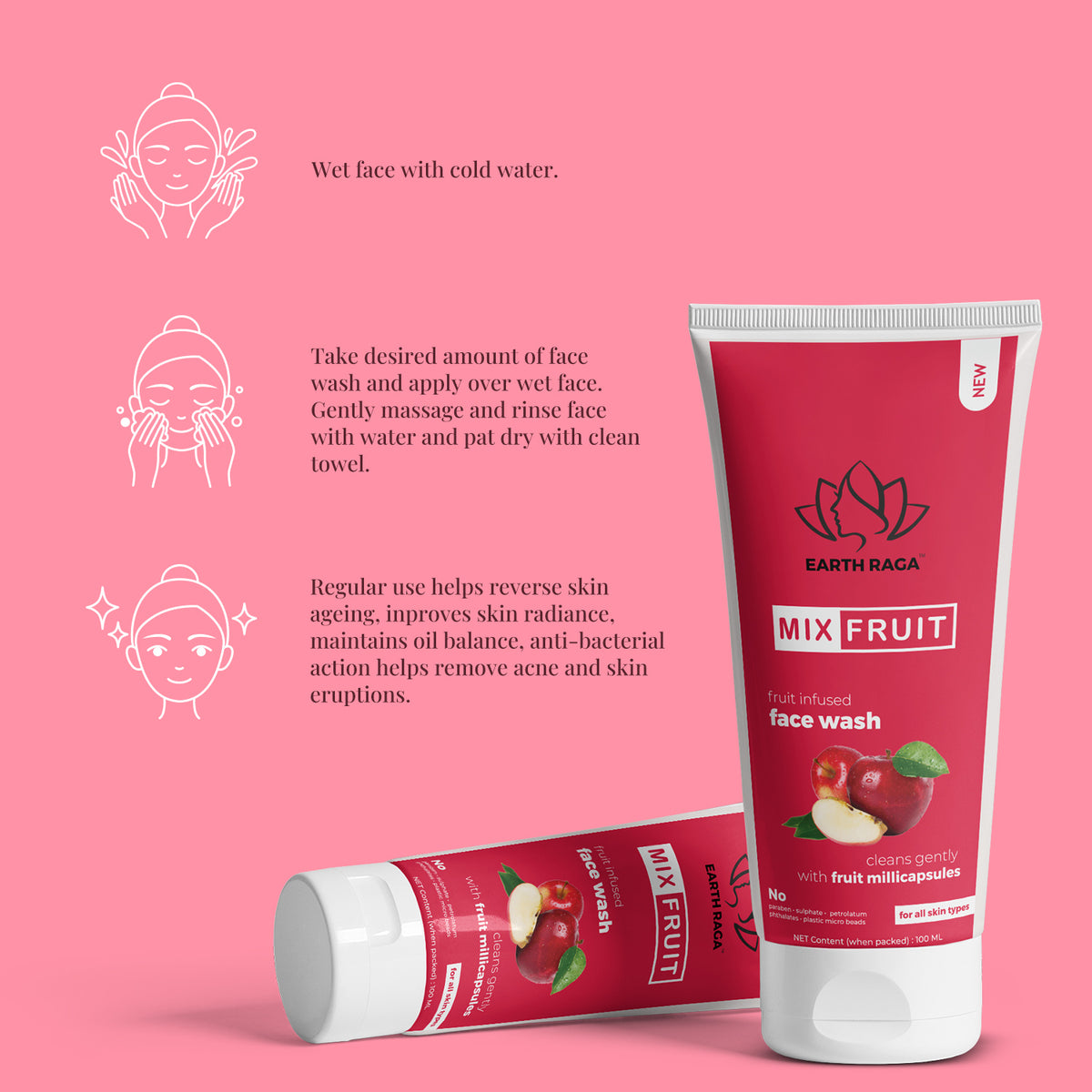 Buy Organic Mix Fruit Face Wash Online Goodness of Organic Face Wash