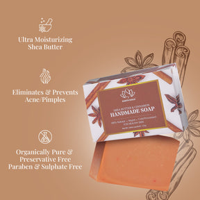 Shea Butter & Cinnamon Soap | Reduces Skin Inflammation | Rich In Vitamin | Makes Skin Radiant & Glowing | 125gms