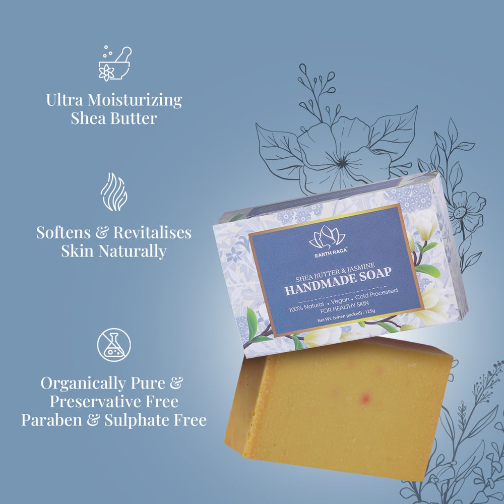 Buy Shea Butter & Jasmine Soap Bar Online for Smooth Skin Earthraga